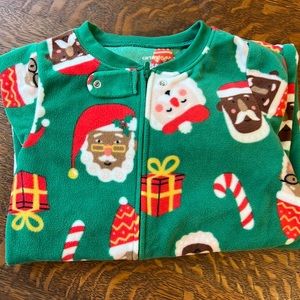 Carter’s Fleece Footie Pajamas Christmas Santa Size 5